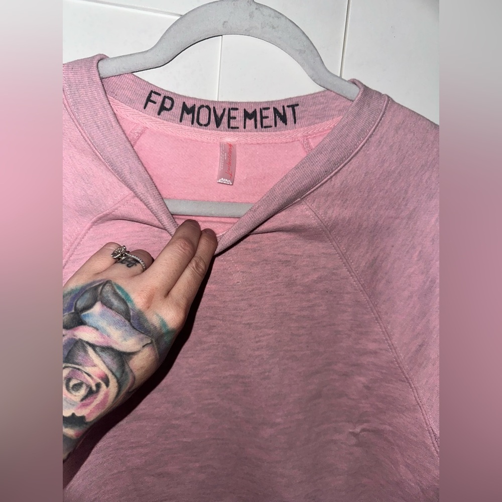 NWT Free People Movement For The Win Pullover In Candy Pink Heather - Picture 9 of 10